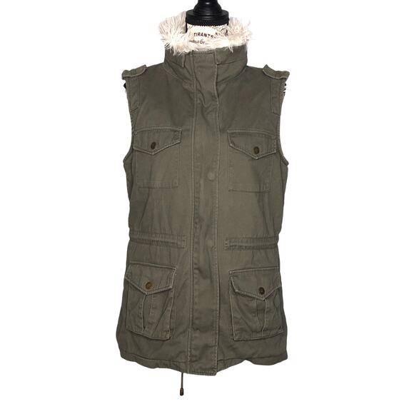 Tinsel SMALL Odensay Cargo Vest - Stitch Fix Sherpa Lined 4 Front Pockets - Picture 1 of 11